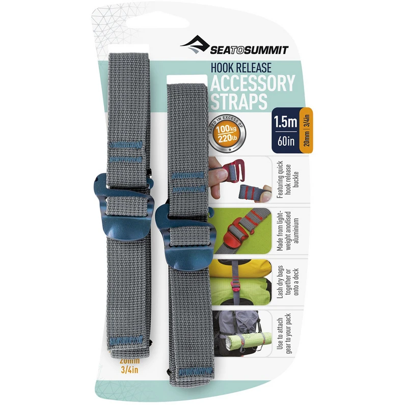 Sea To Summit Tie Down Straps With Hook Release 20mm 5 Sea To Summit Tie Down Straps With Hook Release 20mm - Afbeelding 3